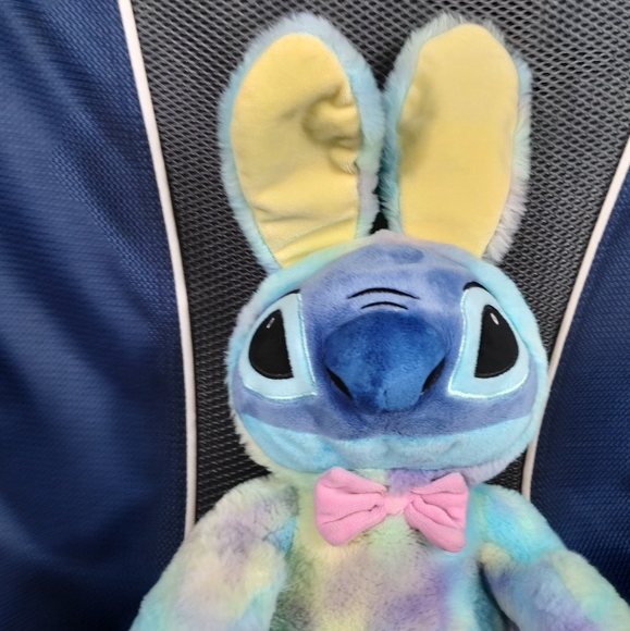 Disney Store 2020 Stitch Easter Bunny Plush Tie Dye Blue 12" - Picture 3 of 16
